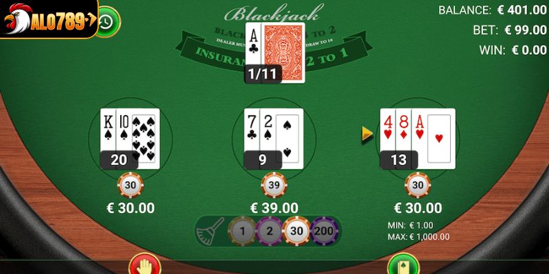 Hướng dẫn cách đánh Blackjack Alo789 online