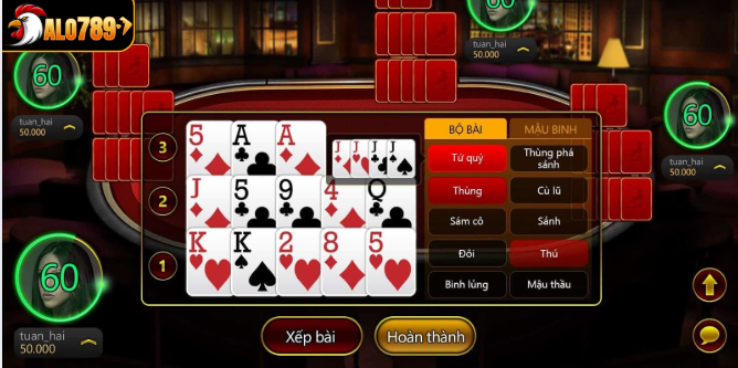 Thứ hạng của bài trong binh xập xám